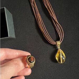 Lia Sophia Ring and Necklace